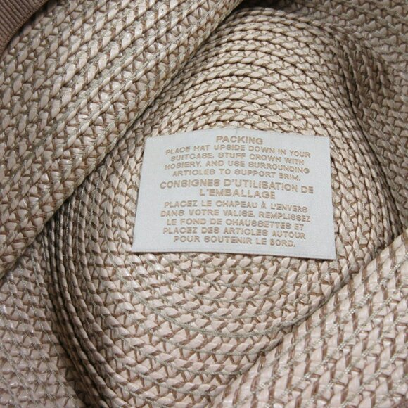 ERIC JAVITS womens tan braided UPF 50+ straw packable Squishee fedora hat OS